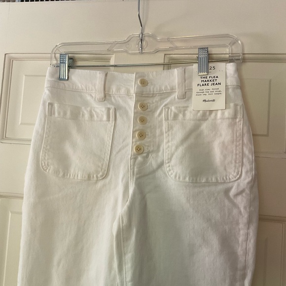 Madewell Flea Market Flare Jeans Pure White Mid Rise Size 25 NWT - Picture 6 of 13